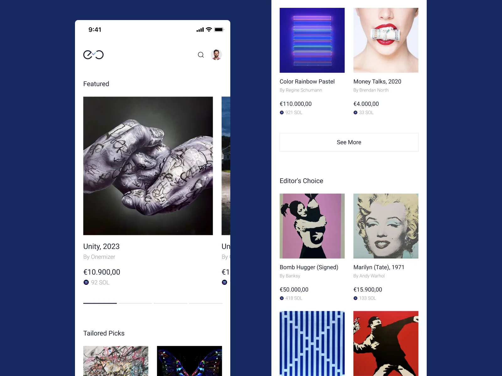 Mobile app - Homepage
