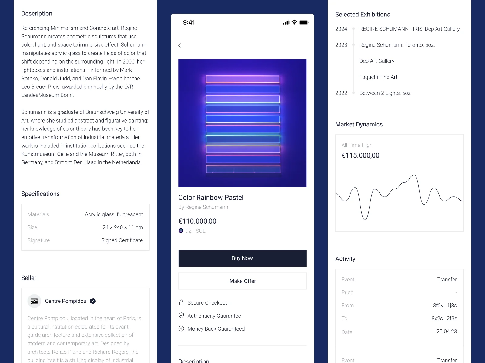 Mobile app - Art details