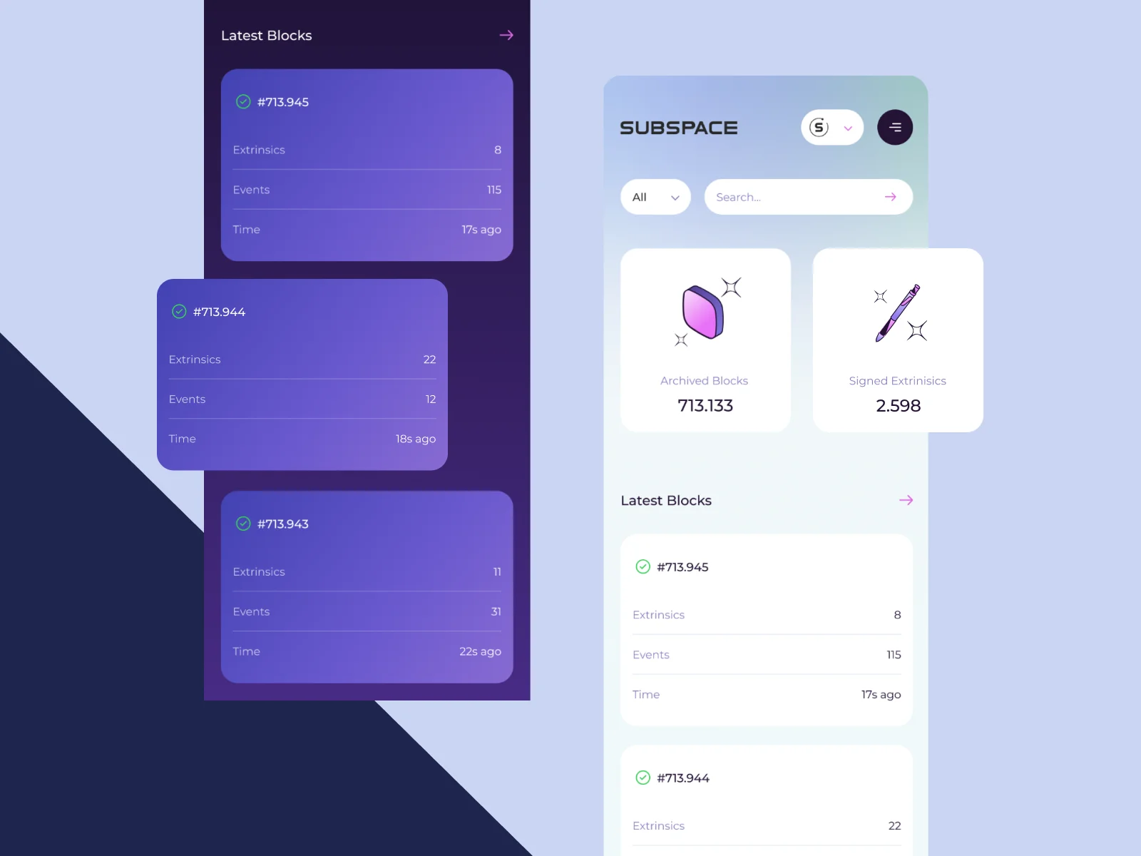Block explorer | Dashboard responsive