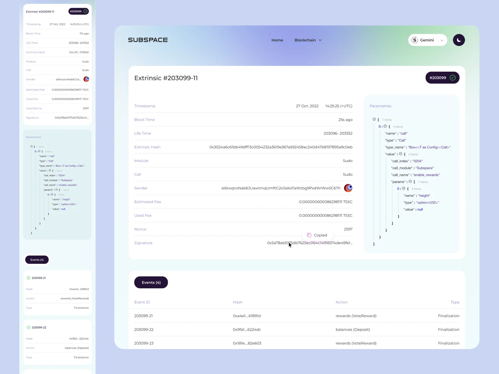 Block explorer | Extrinsic details