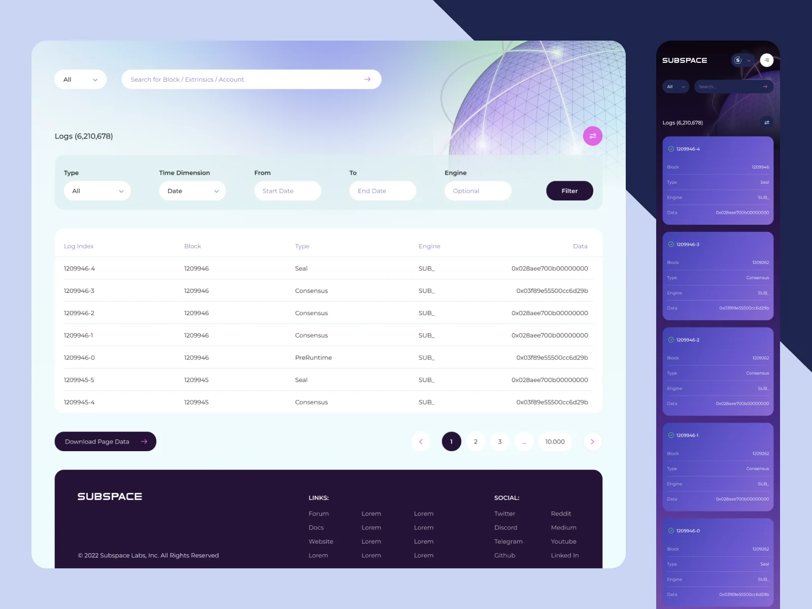 Block explorer | Logs
